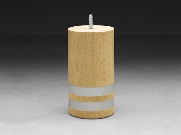 Patas Simmons Cylindrique bois, 2 bagues alu